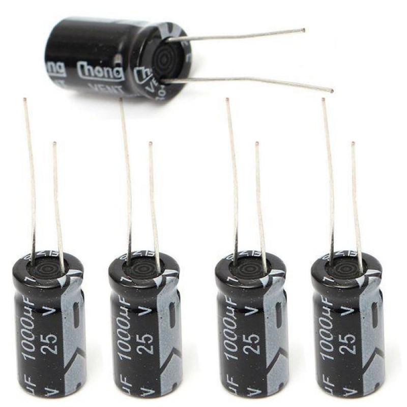 60pcs 1000uF 25V Radial Electrolytic Capacitor 10 x 17mm