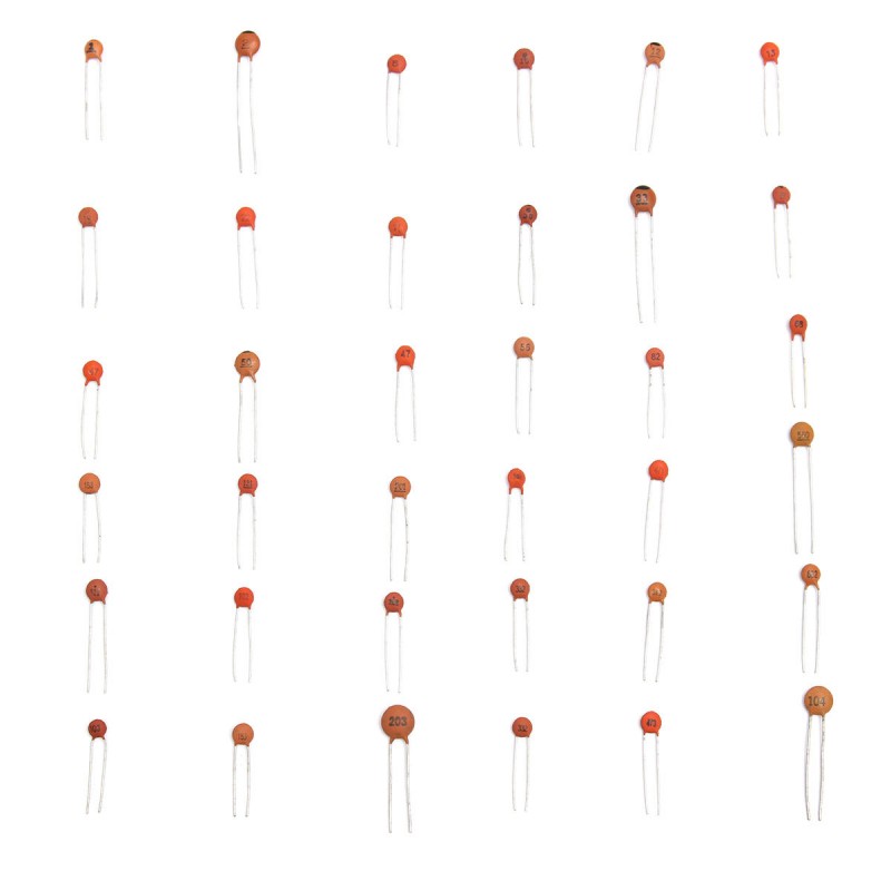36Value 3600pcs 50V Electrolytic Capacitor Assortment Box Kit Range 100pF - 1uF Ceramic Capacitor