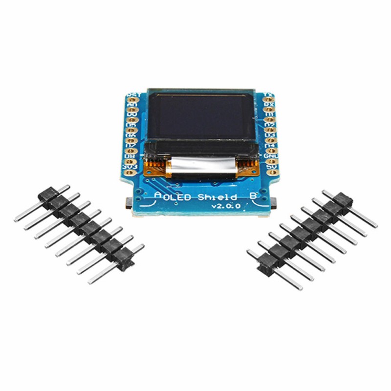 5pcs OLED Shield V2.0.0 For Wemos D1 Mini 0.66 Inch 64X48 IIC I2C Two Button